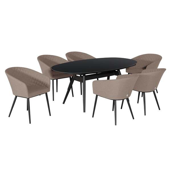 Maze - Outdoor Fabric Ambition 6 Seat Oval Dining Set - Taupe product image