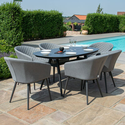Maze - Outdoor Fabric Ambition 6 Seat Oval Dining Set - Flanelle product image
