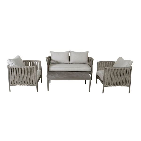 Maze - Milan Rope Weave 2 Seat Sofa Set with Rectangular Coffee Table - Cool Linen product image