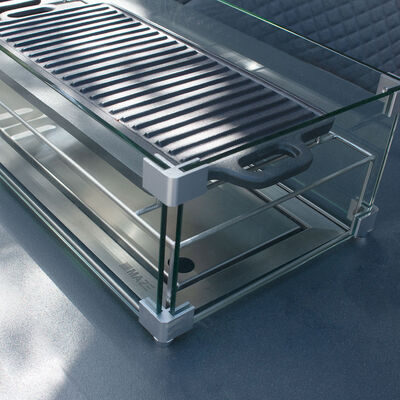 Maze - Outdoor Fabric Regal 8 Seat Rectangular Bar Set with Fire Pit Table - Flanelle product image