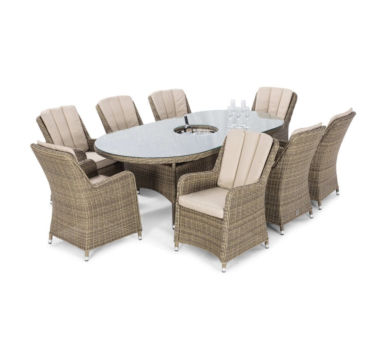 Maze - Winchester Venice 8 Seat Oval Rattan Dining Set with Ice Bucket & Lazy Susan product image