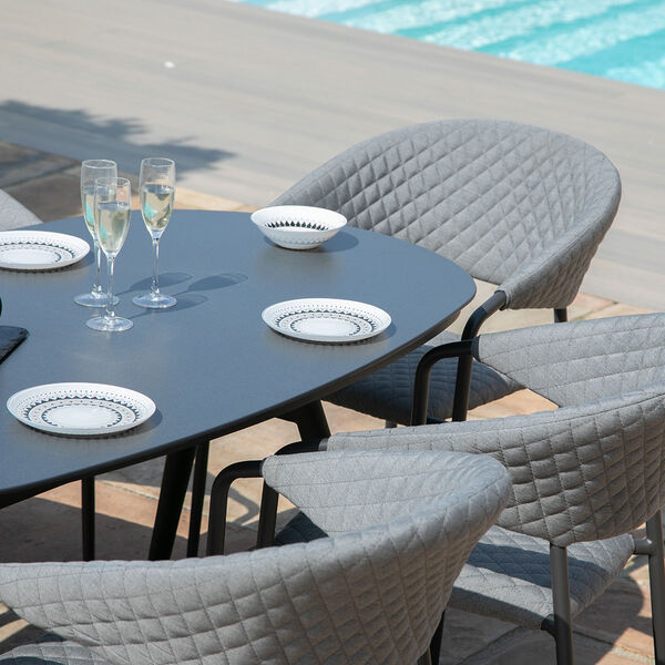 Maze - Outdoor Fabric Pebble 6 Seat Oval Dining Set - Flanelle product image