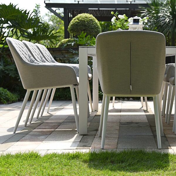 Maze - Outdoor Fabric Zest 8 Seat Rectangular Dining Set with Fire Pit Table - Lead Chine product image