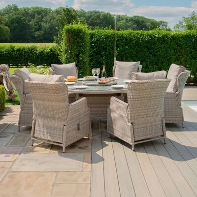 Maze - Cotswold Reclining 6 Seat Round Rattan Dining Set with Rattan Lazy Susan product image