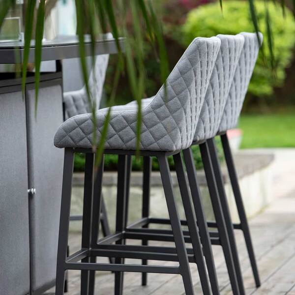 Maze - Outdoor Fabric Regal 8 Seat Rectangular Bar Set with Fire Pit Table - Flanelle product image