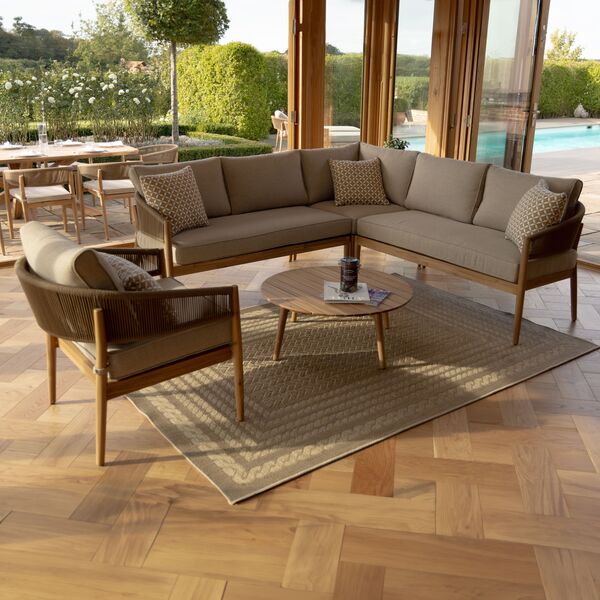 Maze - Porto Rope Weave Corner Sofa Set with Pair of Round Coffee Tables & Armchair product image