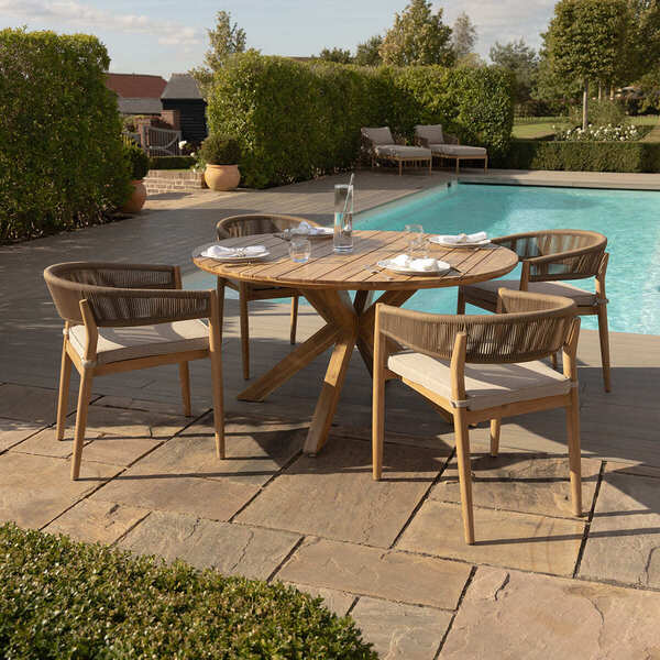 Maze - Porto Rope Weave 4 Seat Round Dining Set product image