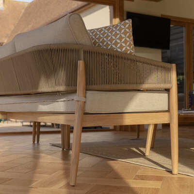 Maze - Porto Rope Weave Corner Sofa Set with Pair of Round Coffee Tables product image