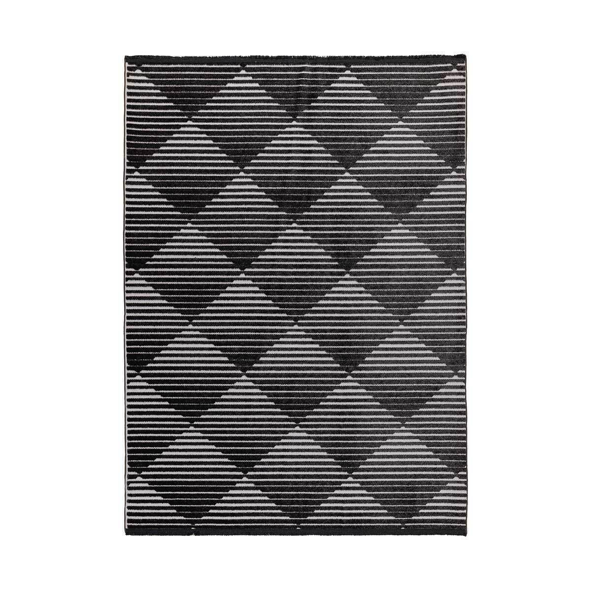 Jazz - Diamond Black / Grey Indoor and Outdoor Rug - 220cm x 160cm product image