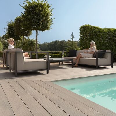 Maze - Outdoor Fabric Ibiza 3 Seat Sofa Set with Square Coffee Table - Oatmeal product image