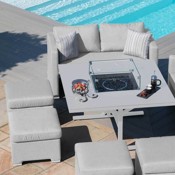 Maze - Outdoor Fabric Fuzion Cube Sofa Set with Fire Pit - Lead Chine product image