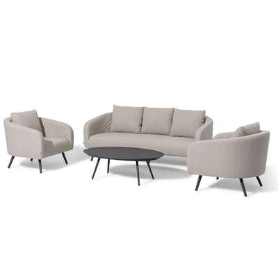 Maze - Outdoor Fabric Ambition 3 Seat Sofa Set with Oval Coffee Table - Oatmeal product image