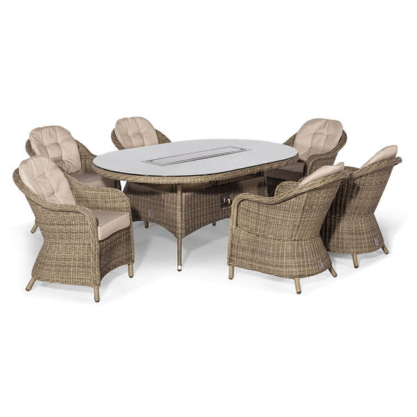 Maze - Winchester Heritage 6 Seat Oval Rattan Fire Pit Dining Set product image