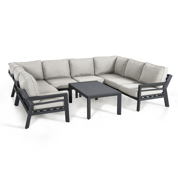 Maze - New York U-Shaped Aluminium Corner Sofa Set - Dove Grey product image