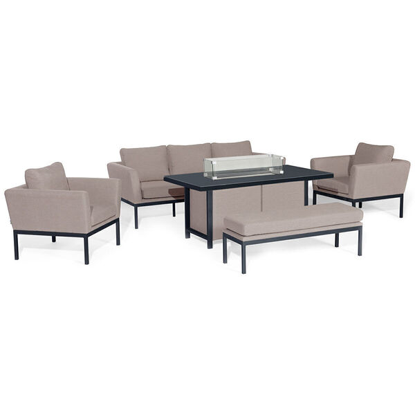 Maze - Outdoor Fabric Pulse 3 Seat Sofa Set with Fire Pit Table - Taupe product image