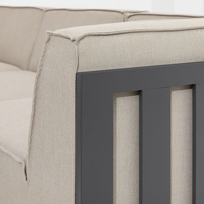 Maze - Outdoor Fabric Ibiza U Shape Sofa Set with Round Coffee Table - Oatmeal product image