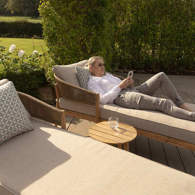Maze - Porto Rope Weave Double Sunlounger Set with Small Round Coffee Table product image