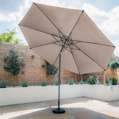 Maze - Capri 3.5m Round Tilting Table Parasol with Crank Handle - Clay Beige product image