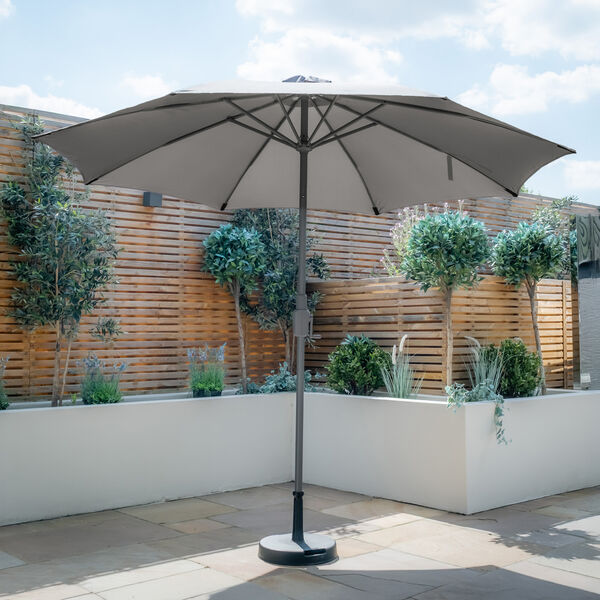 Maze - Capri 3m Round Tilting Table Parasol with Crank Handle - Charcoal Grey