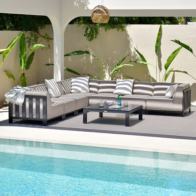 Maze - Outdoor Fabric Ibiza Large Corner Sofa Set with Square Coffee Table - Oatmeal product image