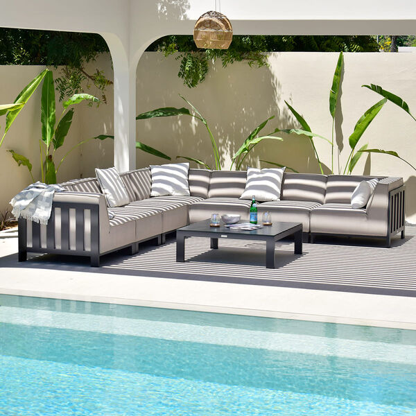 Maze - Outdoor Fabric Ibiza Large Corner Sofa Set with Square Coffee Table - Oatmeal product image