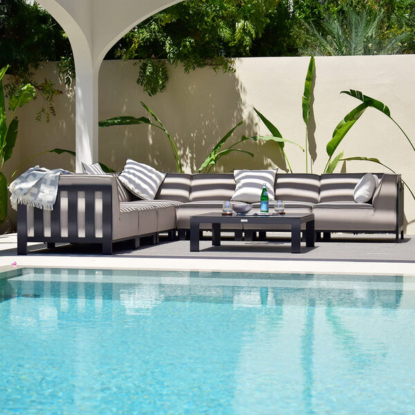 Maze - Outdoor Fabric Ibiza Large Corner Sofa Set with Square Coffee Table - Oatmeal product image