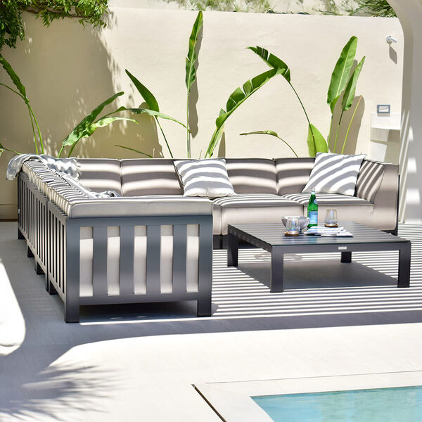 Maze - Outdoor Fabric Ibiza Large Corner Sofa Set with Square Coffee Table - Oatmeal product image