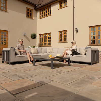 Maze - Outdoor Fabric Ibiza Large Corner Sofa Set with Square Coffee Table - Oatmeal product image