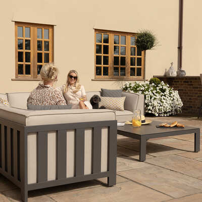 Maze - Outdoor Fabric Ibiza Large Corner Sofa Set with Square Coffee Table - Oatmeal product image