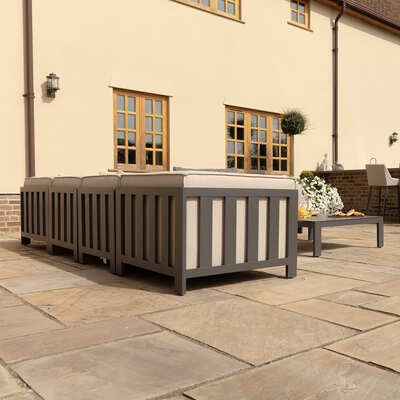 Maze - Outdoor Fabric Ibiza Large Corner Sofa Set with Square Coffee Table - Oatmeal product image