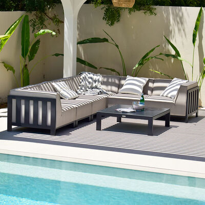 Maze - Outdoor Fabric Ibiza Medium Corner Sofa Set with Square Coffee Table - Oatmeal product image