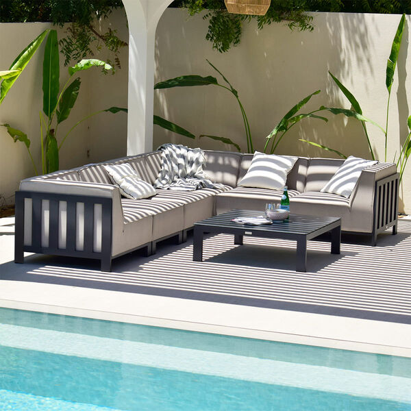 Maze - Outdoor Fabric Ibiza Medium Corner Sofa Set with Square Coffee Table - Oatmeal product image