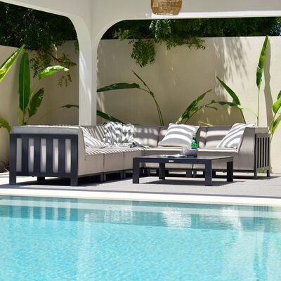 Maze - Outdoor Fabric Ibiza Medium Corner Sofa Set with Square Coffee Table - Oatmeal product image