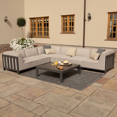 Maze - Outdoor Fabric Ibiza Medium Corner Sofa Set with Square Coffee Table - Oatmeal product image