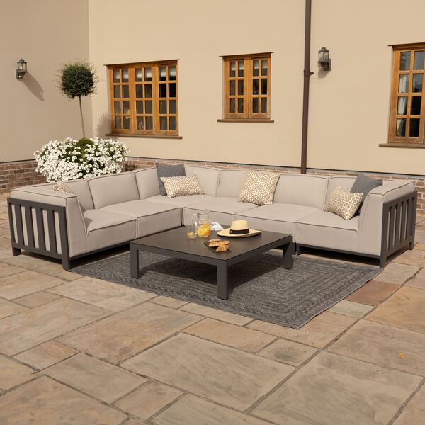 Maze - Outdoor Fabric Ibiza Medium Corner Sofa Set with Square Coffee Table - Oatmeal product image