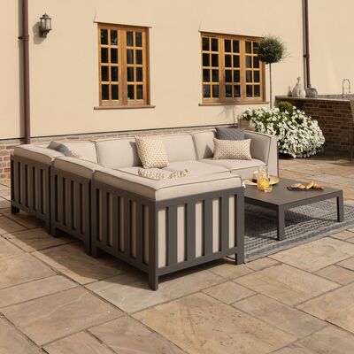 Maze - Outdoor Fabric Ibiza Medium Corner Sofa Set with Square Coffee Table - Oatmeal product image