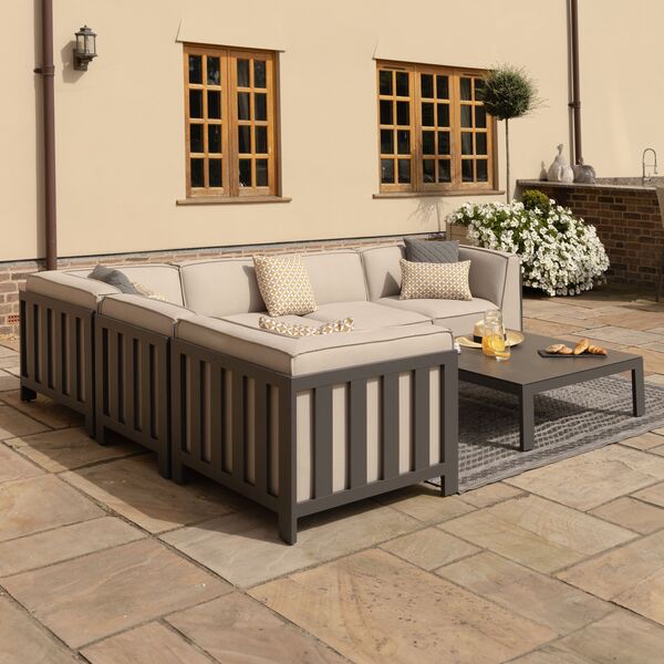 Maze - Outdoor Fabric Ibiza Medium Corner Sofa Set with Square Coffee Table - Oatmeal product image