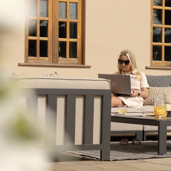 Maze - Outdoor Fabric Ibiza Medium Corner Sofa Set with Square Coffee Table - Oatmeal product image