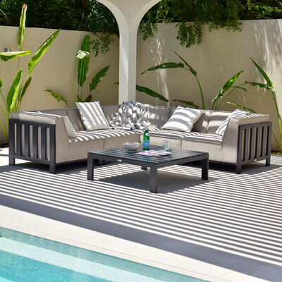 Maze - Outdoor Fabric Ibiza Small Corner Sofa Set with Square Coffee Table - Oatmeal product image