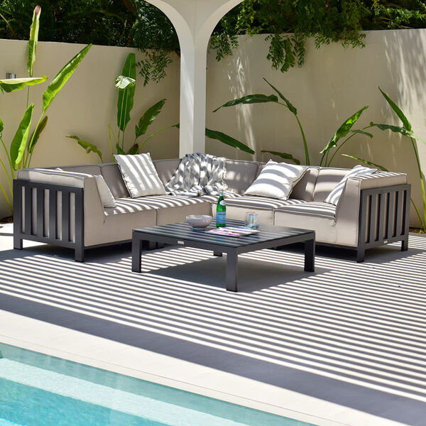 Maze - Outdoor Fabric Ibiza Small Corner Sofa Set with Square Coffee Table - Oatmeal product image