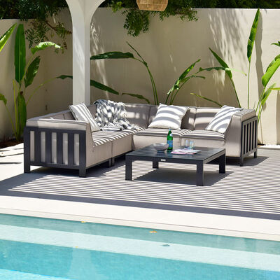 Maze - Outdoor Fabric Ibiza Small Corner Sofa Set with Square Coffee Table - Oatmeal product image