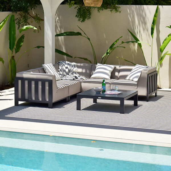 Maze - Outdoor Fabric Ibiza Small Corner Sofa Set with Square Coffee Table - Oatmeal product image