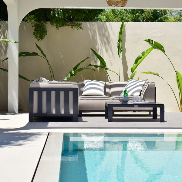 Maze - Outdoor Fabric Ibiza Small Corner Sofa Set with Square Coffee Table - Oatmeal product image