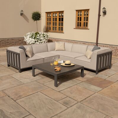 Maze - Outdoor Fabric Ibiza Small Corner Sofa Set with Square Coffee Table - Oatmeal product image