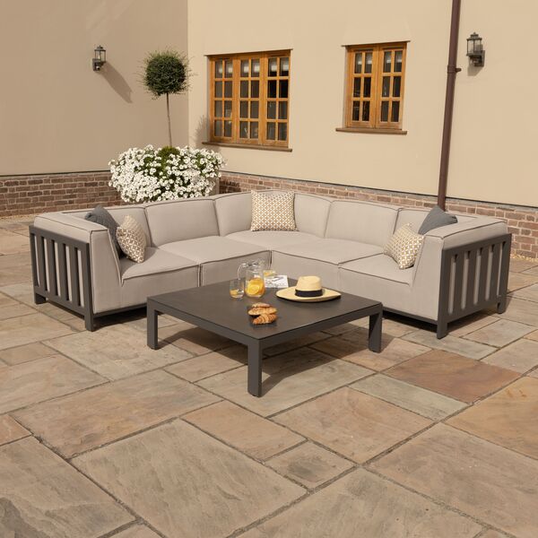 Maze - Outdoor Fabric Ibiza Small Corner Sofa Set with Square Coffee Table - Oatmeal product image