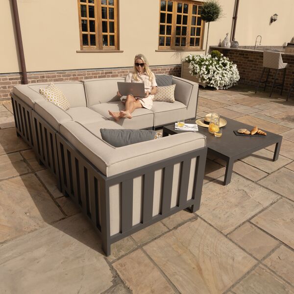 Maze - Outdoor Fabric Ibiza Small Corner Sofa Set with Square Coffee Table - Oatmeal product image