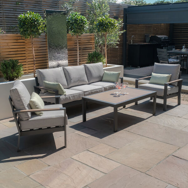 Maze - Vancouver 3 Seat Aluminium Sofa Set with Rectangular Coffee Table - Dove Grey product image