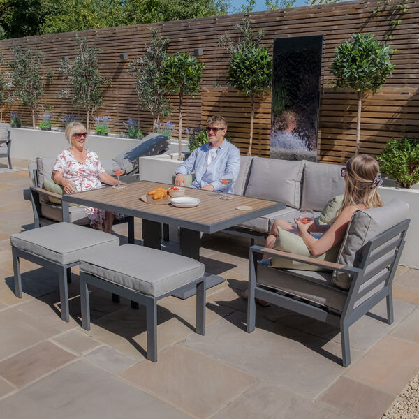 Maze - Vancouver 3 Seat Aluminium Sofa Set with Rising Table & 2 Stools - Dove Grey product image