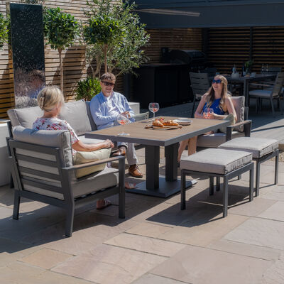 Maze - Vancouver 3 Seat Aluminium Sofa Set with Rising Table & 2 Stools - Dove Grey product image