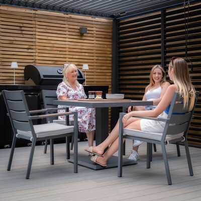 Maze - Vancouver 4 Seat Aluminium Square Dining Set - Dove Grey product image